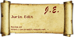 Jurin Edit névjegykártya